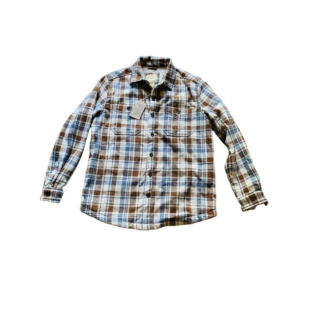 Telluride Clothing Company Men's Medium Sherpa Lined Flannel Plaid Shacket NWT